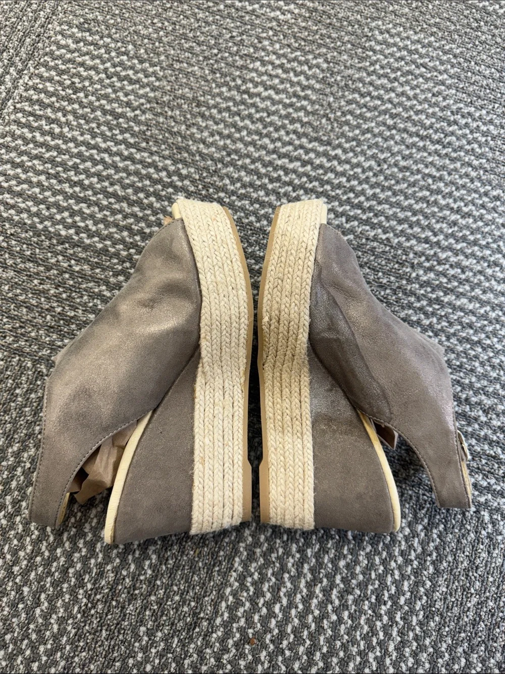 Cordani Stacked Sole Wedge in Metallic Leather, size 38